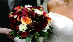 bride with nosegay bouquet in all inclusive wedding.