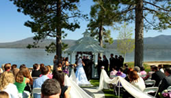 Lake front wedding package ceremony.