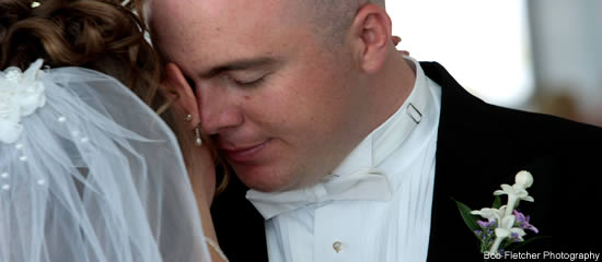Bride and groom dancing at destination wedding.
