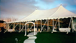 Destination Wedding Package tent with light canopy.