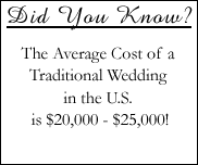 Average cost of a wedding in the US.