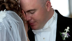 couple dancing at their wedding.