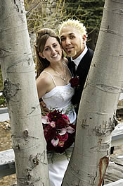 venue trees bride and groom.