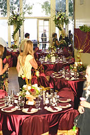 burgundy chair covers inside.